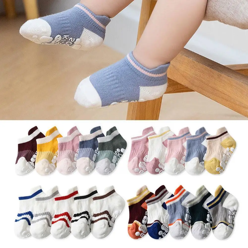 

5 Pairs/lot Anti-slip Ankle Baby Socks Cotton Children Infant For Boy Floor Toddler Socks Socks Sock Girl Low-Cut Fashion T7T4