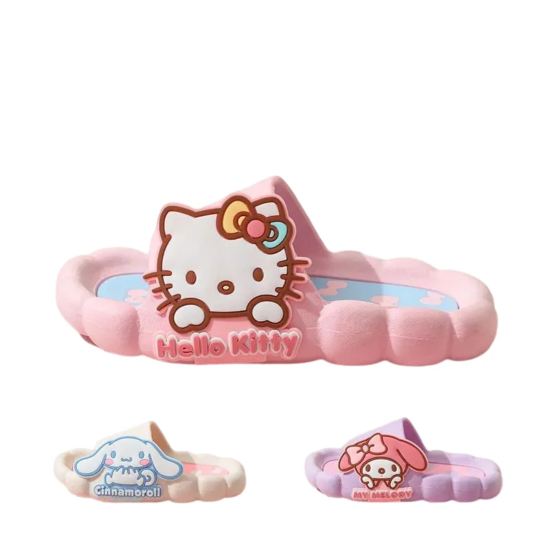 

Sanrio Cartoon Cinnamoroll My Melody Children's Slippers Summer Indoor Soft Bottom Non-slip Cute Kawaii Girls Baby Cool Slippers