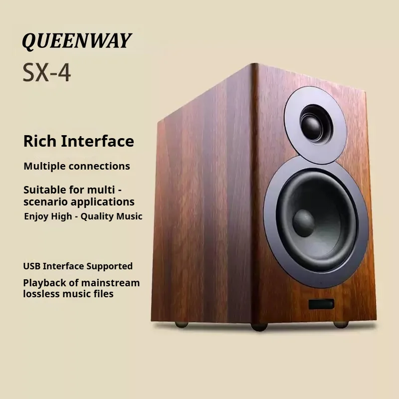 Акустические системы AQ-01 SX-4 HiFi для полок - 4-дюймовые деревянные мониторные колонки с Bluetooth 5.0 и мощным усилителем для ТВПКигр (art.: 3920dbbb6560b) - 3920dbbb6560b