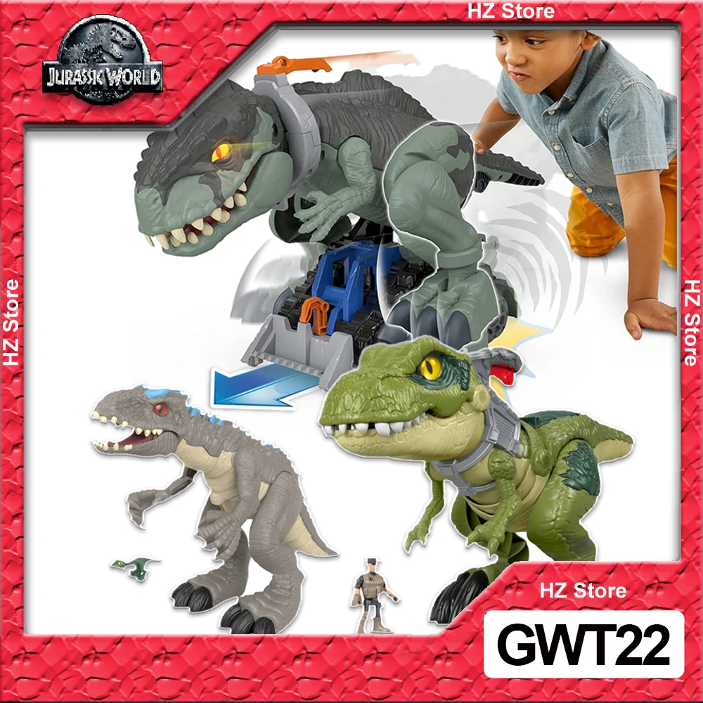 

Imaginext Jurassic World Indominus Rex Giga Dinosaur Toy with Thrashing Raptor T.rex Dinosaur for Kids Birthday Christmas Gift