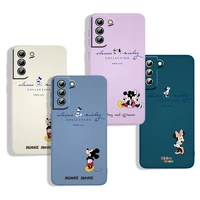 minnie mickey cool for samsung s22 s21 s20 fe s10 note 20 10 ultra lite plus liquid rope with lanyard phone case capa