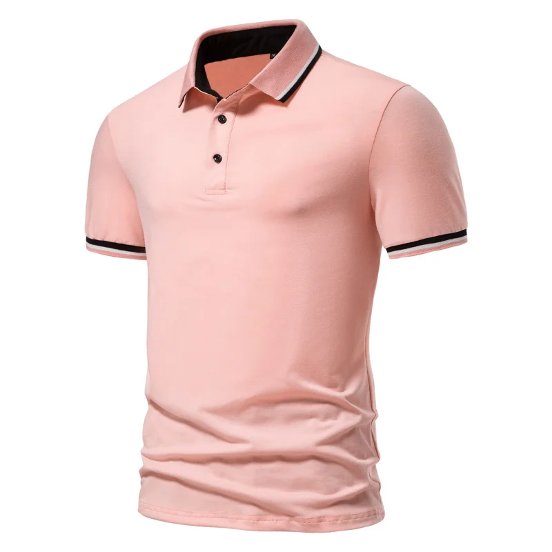 

2023 Summer Men's New Polo Shirt Solid Half Open Neck T-shirts Business Casual Breathable High Quality Short Sleeve Tees