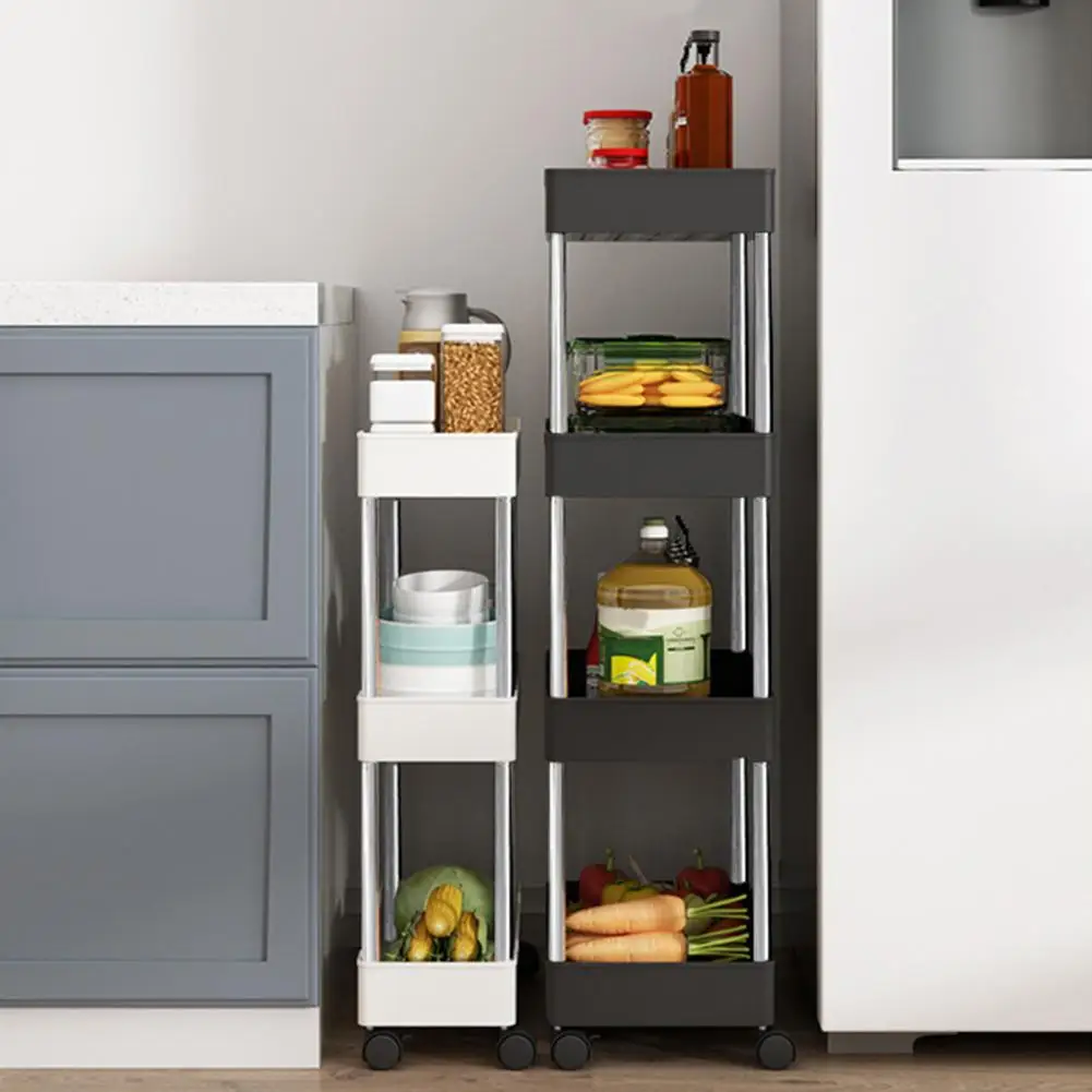 

Storage Shelf Multifunctional Movable Floor-Standing Rolling Vertical Shelf Strong Load-bearing Storage Cart for Bedroom