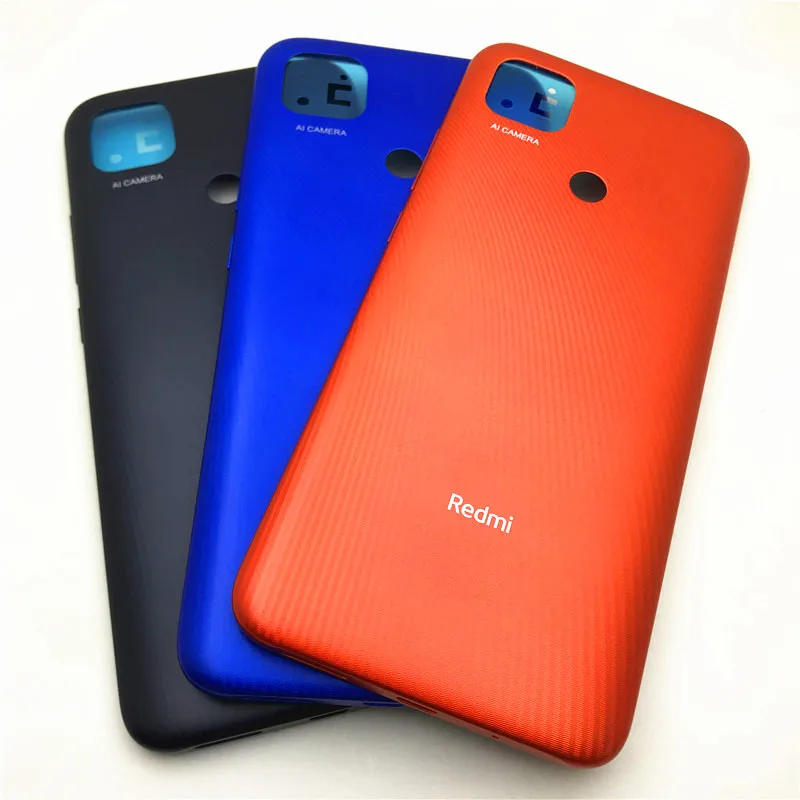 

Оригинальная задняя крышка батарейного отсека для Xiaomi Redmi 9C, задний корпус, запасные части с кнопкой громкости питания