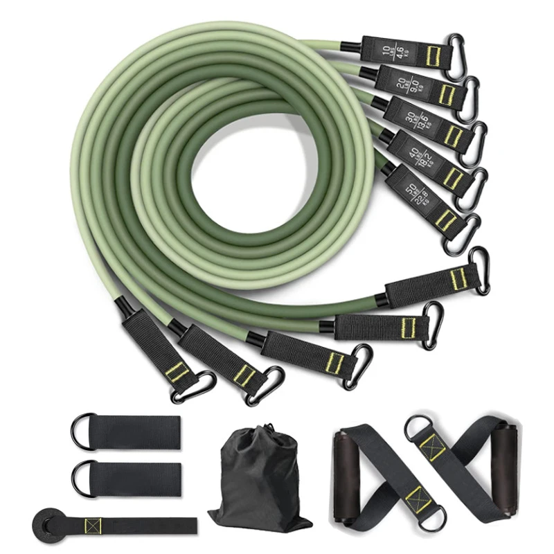 

YH-8856 Tension Rope 150 lbs/200 lbs Tensioner Home Fitness Resistance Band Strength Training Portable Fitness Tension Rope