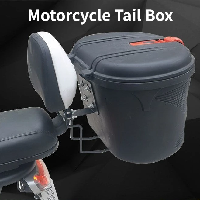 Backrest Universal Trunk Storage Box With Liner Can Put Helmet