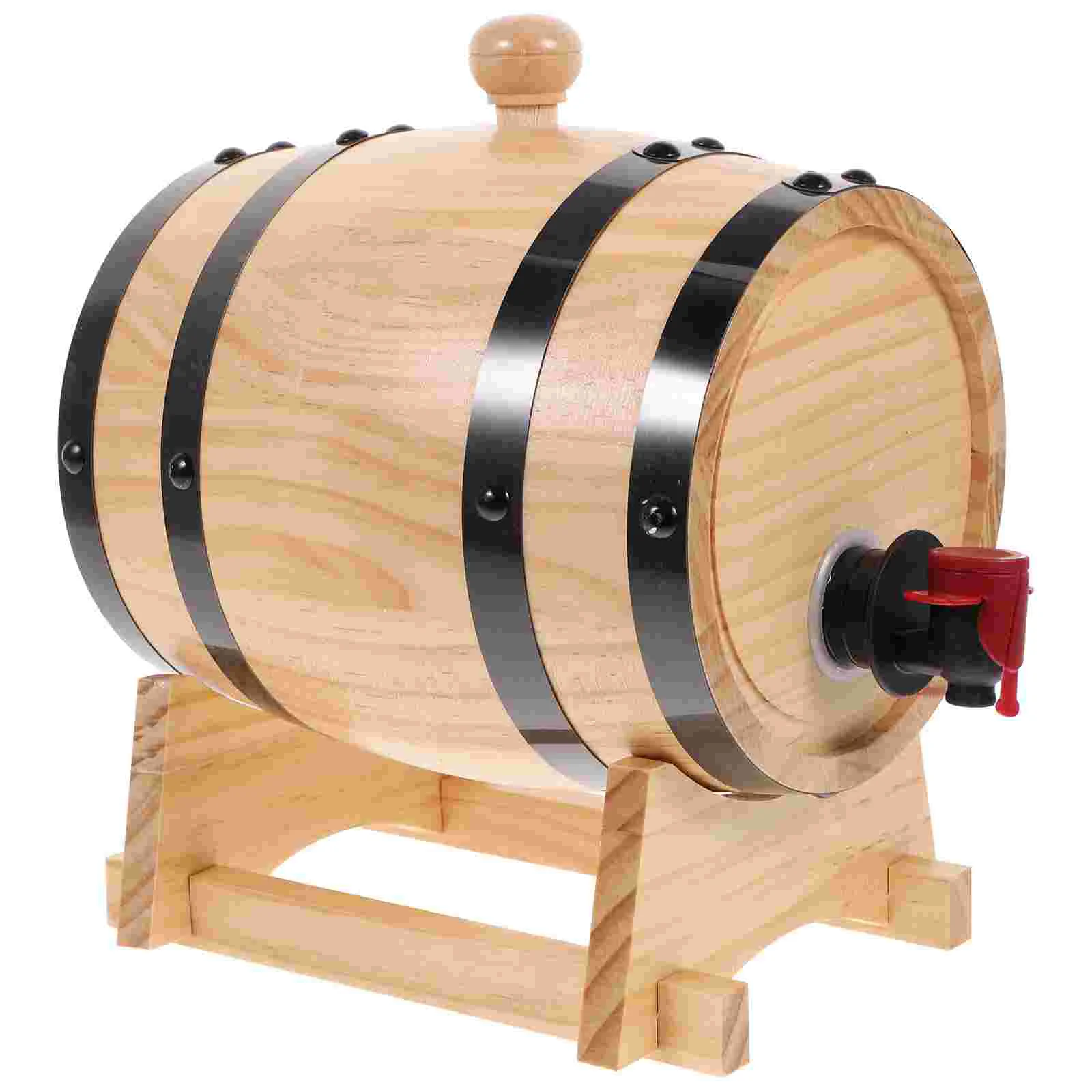 

Whiskey Dispenser Wooden Aging Beer Wood Bucket Keg Decanter Vintage Cask Making Drink Storage Bar Spigot Retro Home Decorative