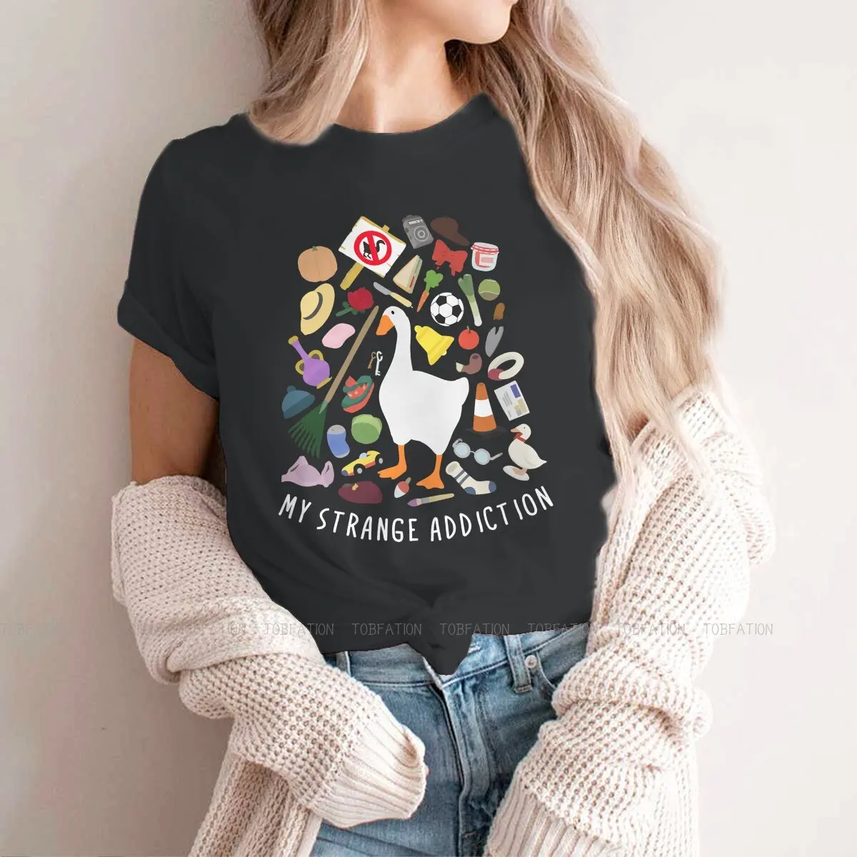 Рубашка женская оверсайз с надписью My Goose винтажный Повседневный Топ без