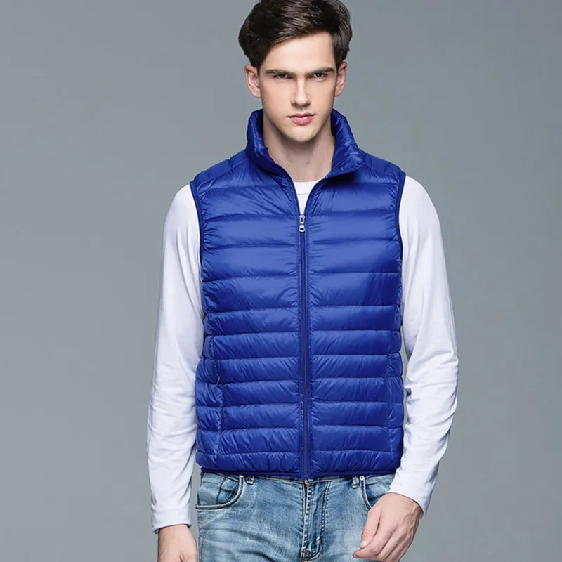 Duck Down Jacket Vest Coat for Men Winter Light Down Men's Vest Down Sleeveless Coat Stand Collar Down Vest Men Luxury Designer
