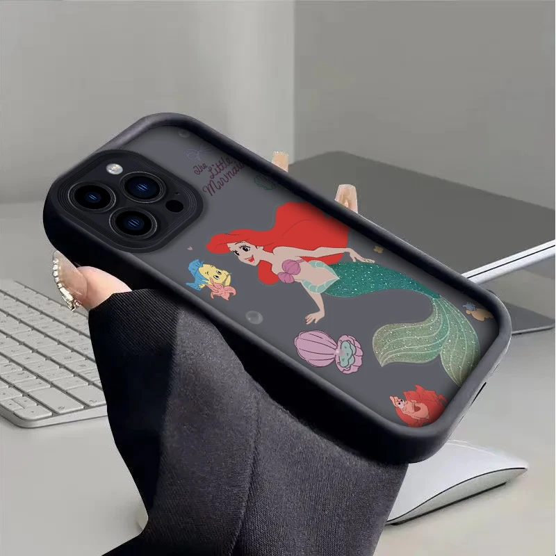 Disney Snow White Ariel Case for iPhone 16 15 14 13 12 11 Pro Max XS X XR 8 7 6S 6 Plus SE 2020 Liquid Silicone Shockproof Cover