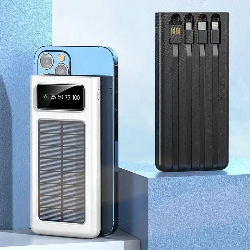 Xiaomi 200000 mAh Solar Power Bank Ultra Capacity USB 4 в 1 Сверхбыстрая зарядка USB TypeC Светодиодный светильник Открытый Power Bank для iPhone (art.: 3920cd5633656) - 3920cd5633656