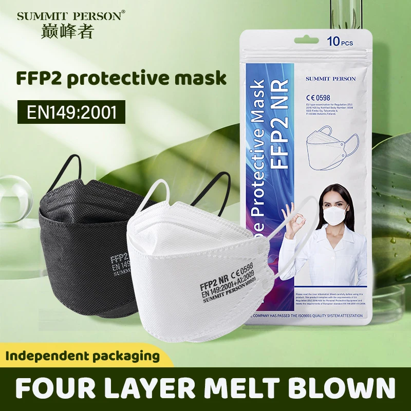 

2022 Adult New Ffp2 Mask Disposable Mask Independent Packaging Four Layers Of Protection With Meltblown Cloth Breathable Mascara