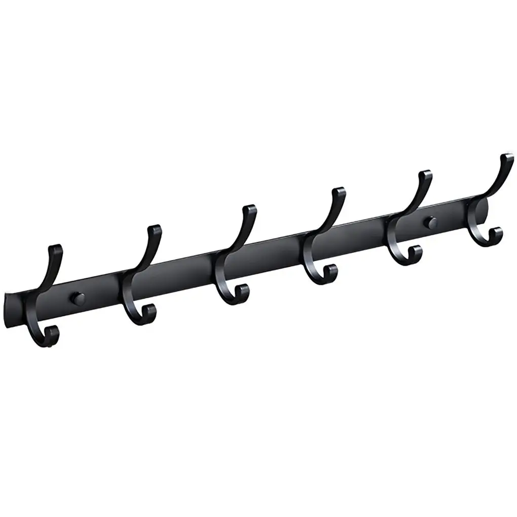 

Сверхмощный настенный крючок, 6 крючков, алюминиевый крючок для пальто, крючок для одежды для дома, отеля, спальни