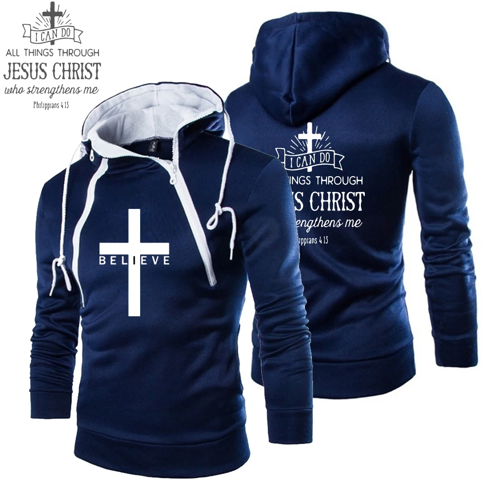 Толстовка мужская с капюшоном и принтом Иисуса модный спортивный пуловер для