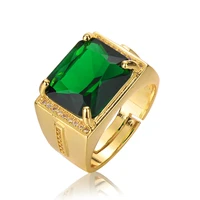 square green crystal emerald gemstones diamonds rings for men filled bague jewelry fashion bands finger accessories hot