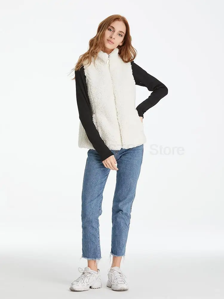 Woman Sport Real Fur Casual Vest Sleeveless Girls Real Fur Warmth Winter Coat Luxury Fashion Pure Color Zipper Parkas Plus Size