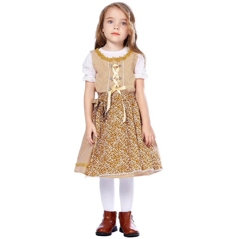 

Children's Day Kids Stage Performance Germany Oktoberfest Beer Girl Cosplay Dirndl Dress Bavarian Tradition Children Maid Costum