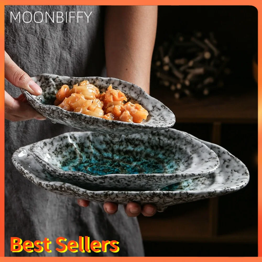 Тарелки в виде устричной ракушки креативная керамическая посуда форме блюда для