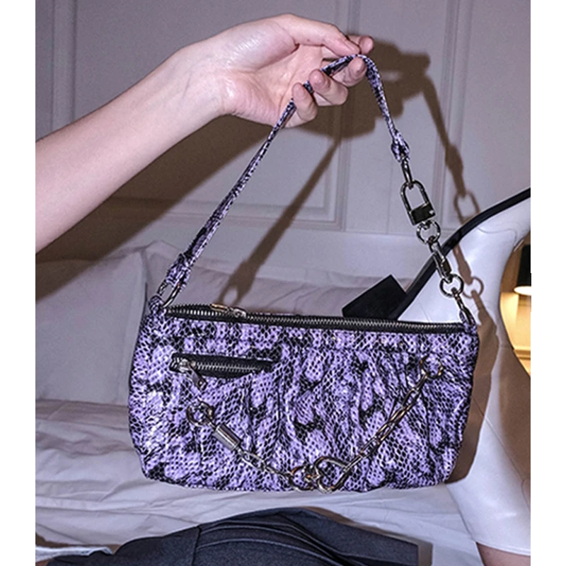 2022 Retro Purple Hot Girl Armpit Bag Chain Luxury Designer Handbags Bolsas Shoulder Messenger Bag Crossbody Bags Women's Bag