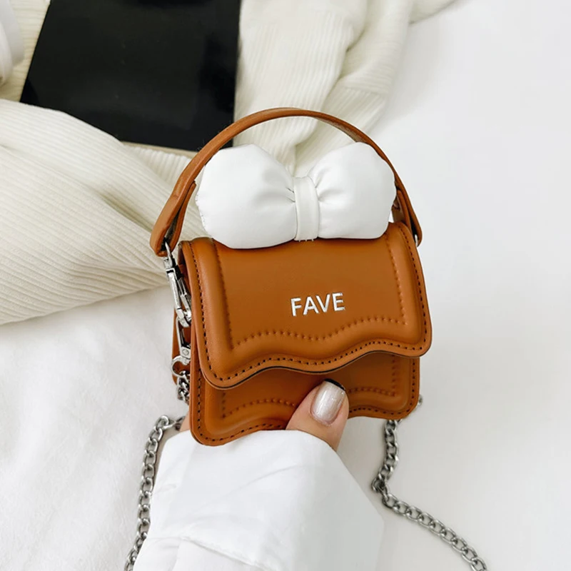 Очаровательный Детский Кошелек Для Монет С Цепочкой И Бантом Девочек Милая Сумка