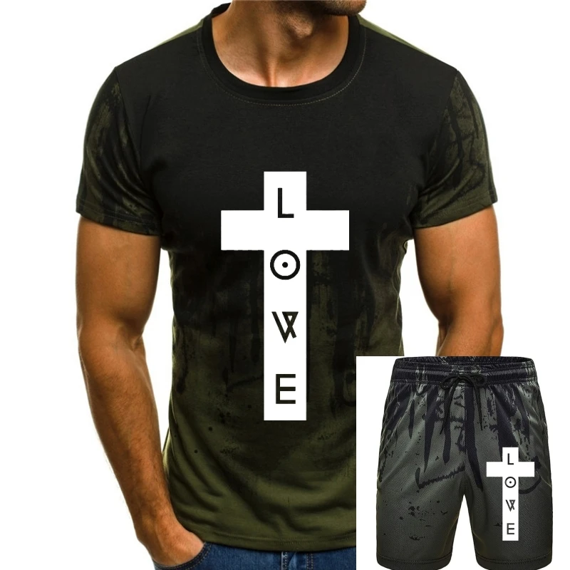 

Title: LOVE CROSS MENS PRINTED T SHIRT RELIGION PRINT HIPSTER SWAG VINTAGE TOP MAN TEE