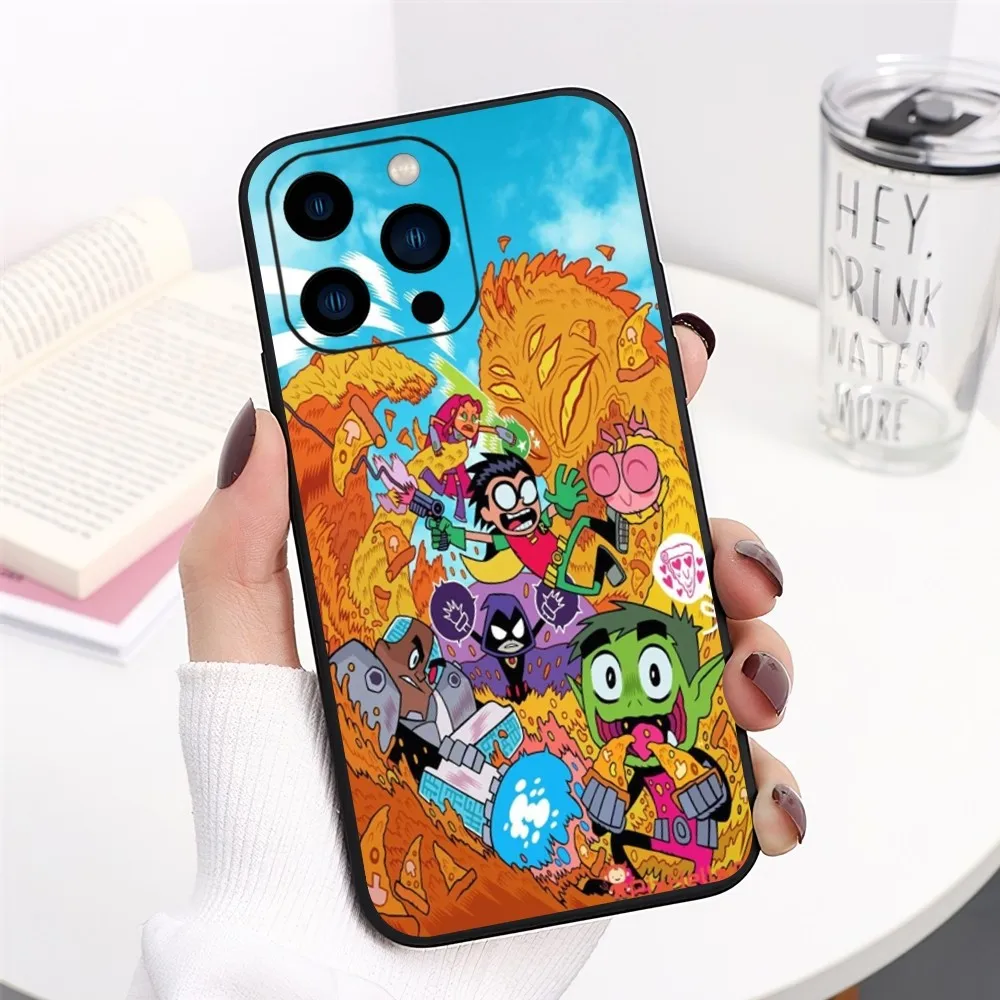 Подростковый мультяшный T-Titans чехол для телефона iPhone 13 14 15 11 12 Mini Pro Max прозрачный