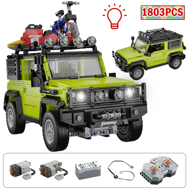 

1803Pcs City Techincal Remote Control Off-road Racing Vehicle Building Block App SUV LED Lights RC Car Bike Bricks Toys for Kids