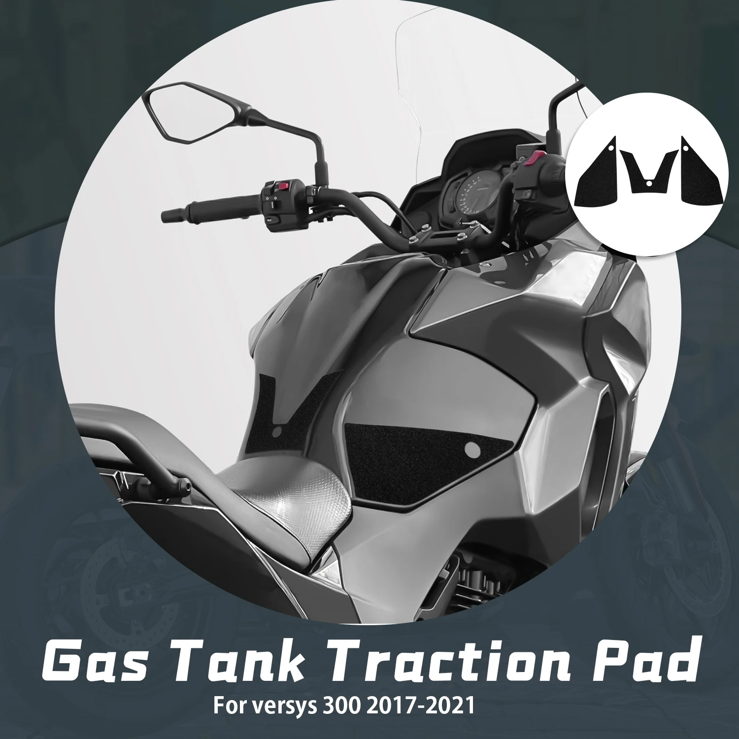 

Motorcycle Anti Slip Fuel Tank Pads Gas Knee Grip Traction Sticker Protector For KAWASAKI VERSYS300 VERSYS-X 300 2017-2021
