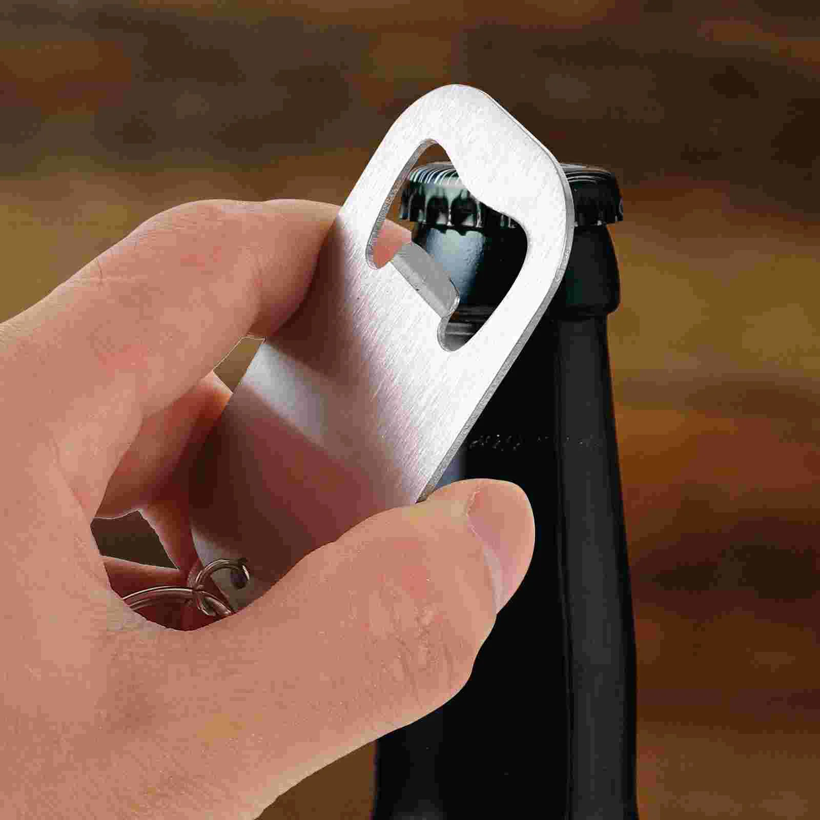 

8 Pcs Bottle Opener Keychain Openers Caps Flat Aluminum Alloy Beverage Bulk Beer