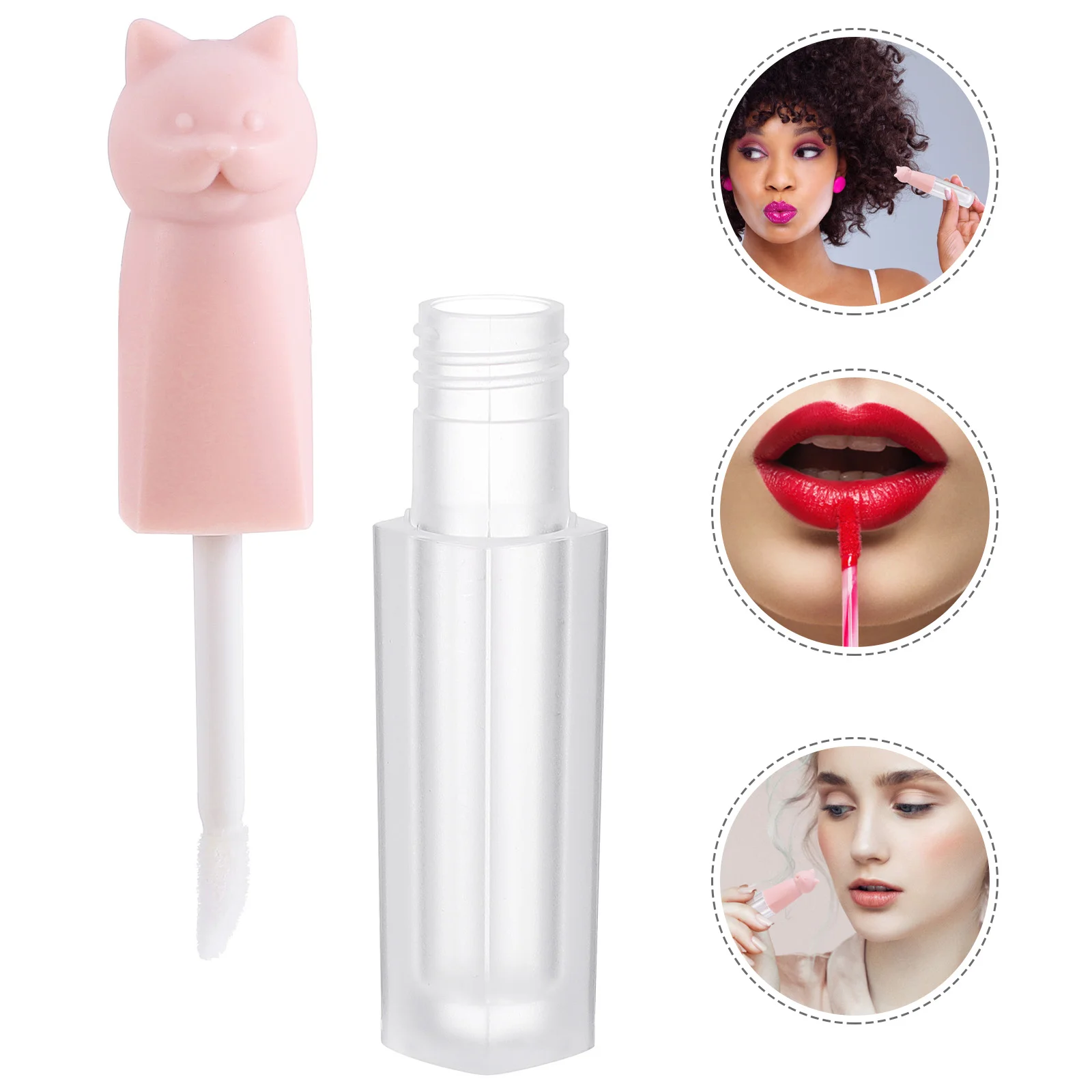 

Lip Gloss Tubes Tube Empty Lipstick Bottles Balm Refillable Lipgloss Cat Bottle Mini Containers Clear Cute Plastic Lid Container