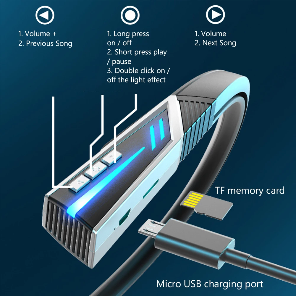 Магнитные наушники с шейным ободом для спорта бега 120 часов Bluetooth-co Bass