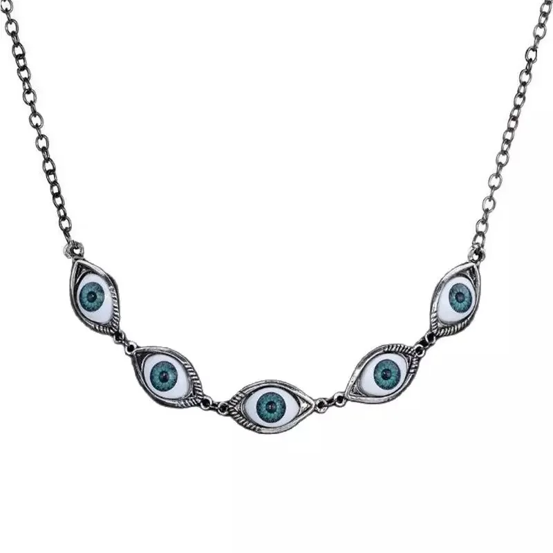 

Goth Gothic Kpop Evil Eye Chain Necklace For Man Women Pendant Choker Necklace New Fashion Jewelry Vintage Punk