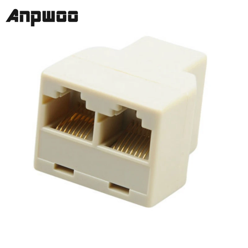 

ANPWOO 3Pcs 1 To 2 Way LAN Ethernet Network Cable RJ45 Female Splitter Connector Adapter