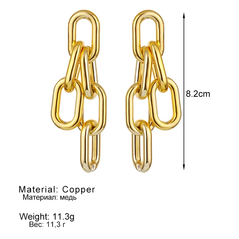 Европейские геометрические серьги золотого цвета металлическая цепочка висячие