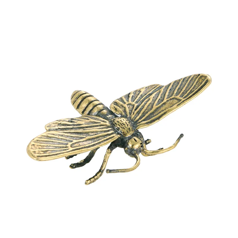 Цельная латунная стрекоза креативная металлическая статуя бабочка украшение