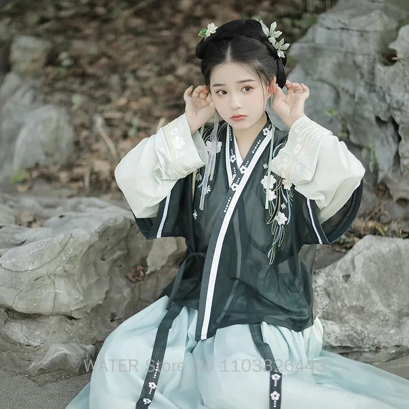 Женские старинные костюмы акваханьфу китайские традиционные платья зеленого