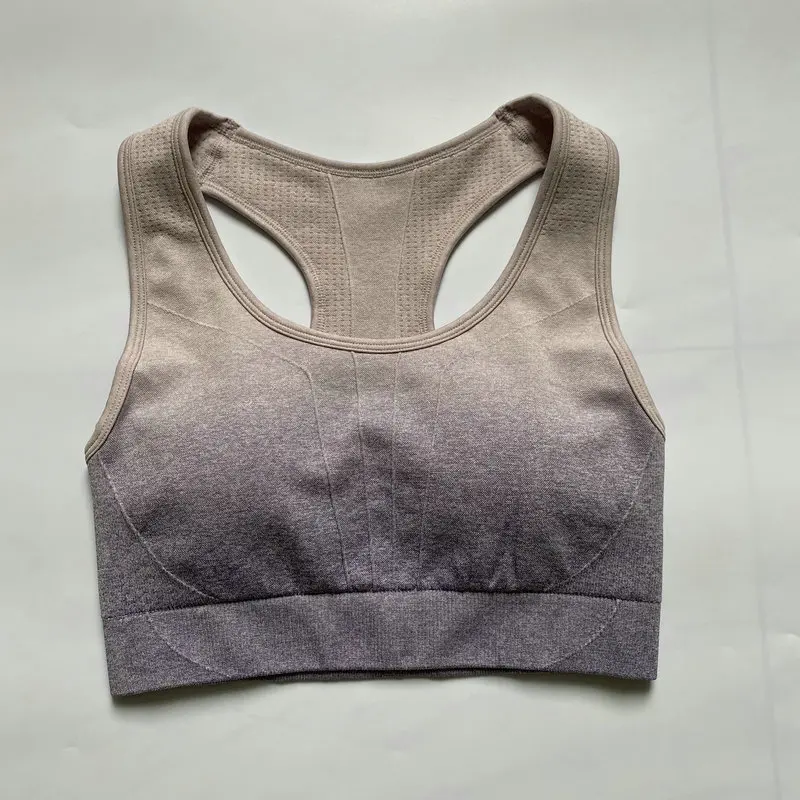 2022 New Ombre Energy Seamless Sports Bra Women Push Up Yoga Bras Gym Crop Top Racerback Workout Bra Fitness Tops Active Wear
