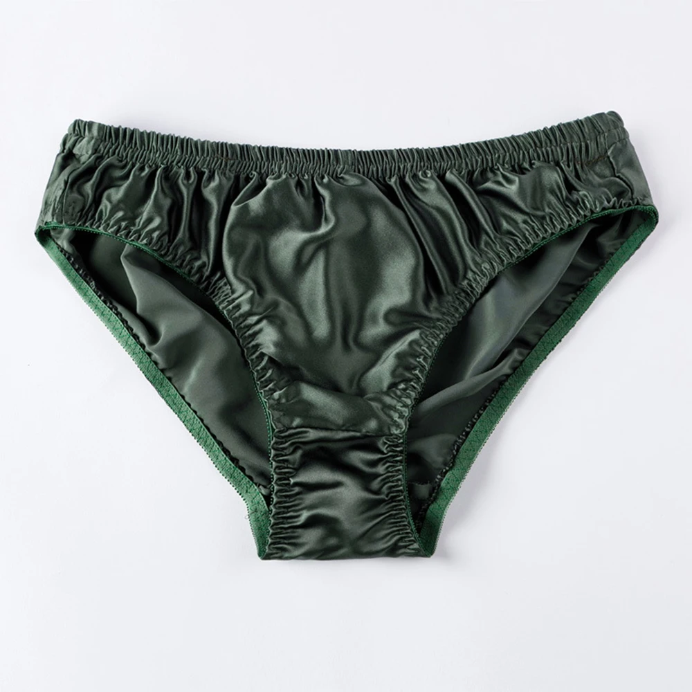 

Men Satin Silk Briefs Comfortable Panties Man Smooth Underpants Seamless Male Low-Waist Underwear Soft Panties Solid Knickers