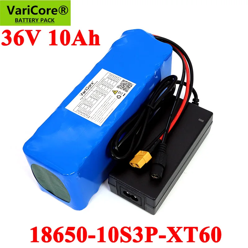 

VariCore 36V battery 36V electric bike battery 42V 10AH 18650 battery for motorcycle Scooter with XT60 plug and 42V2A charger