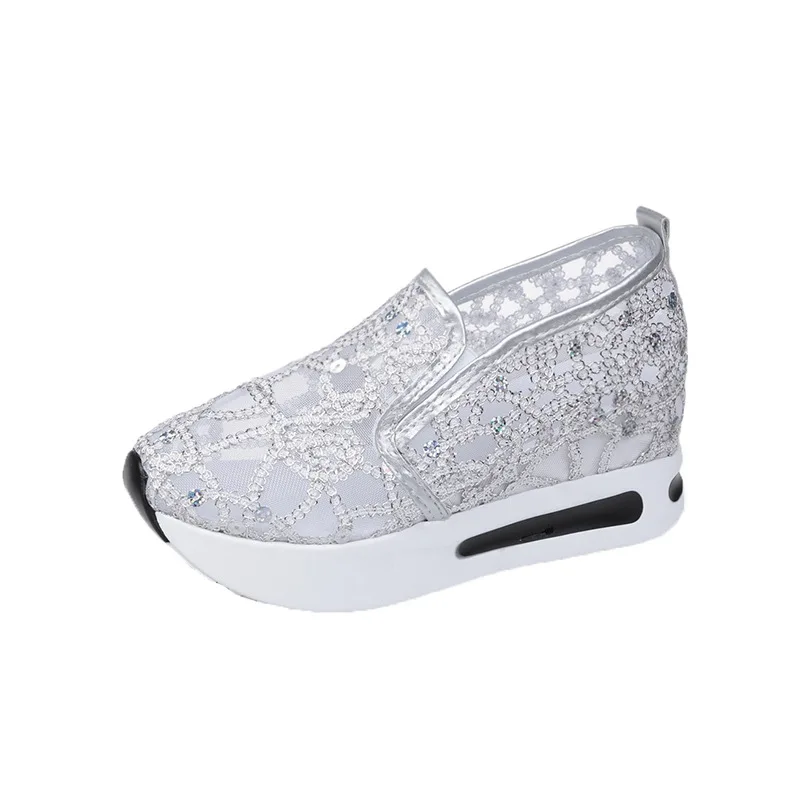 New High Heels Classic Platform Wedges Female Pumps Women's Mesh breathable fashion sequin women's shoes Wedding Shoes