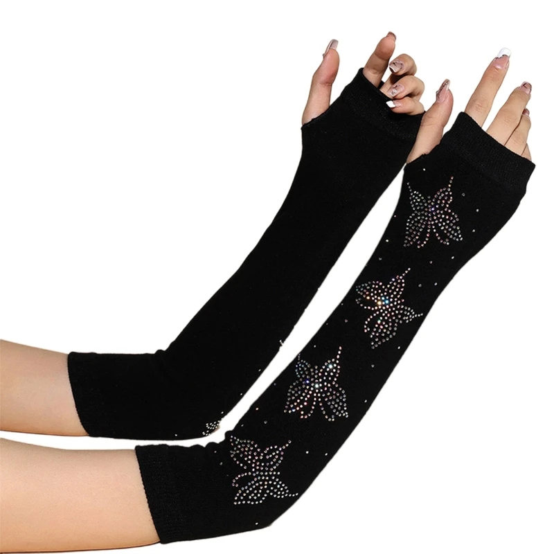 

Long Sleeves Opera Show Gloves for Women Knit Gloves 1920s Flapper Stretchy Elbow Length Halloween Costume Gloves