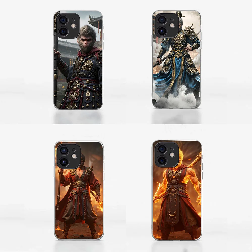 Женский черный миф Wukong B прозрачный силиконовый чехол для Samsung A14 A15 A23 A25 A34 A35 A54 A55 M23