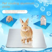 small pet rabbits cooling mat summer pet aluminum plate ice bed for hamster guinea pig bunny bite resistance cage sleeping bed