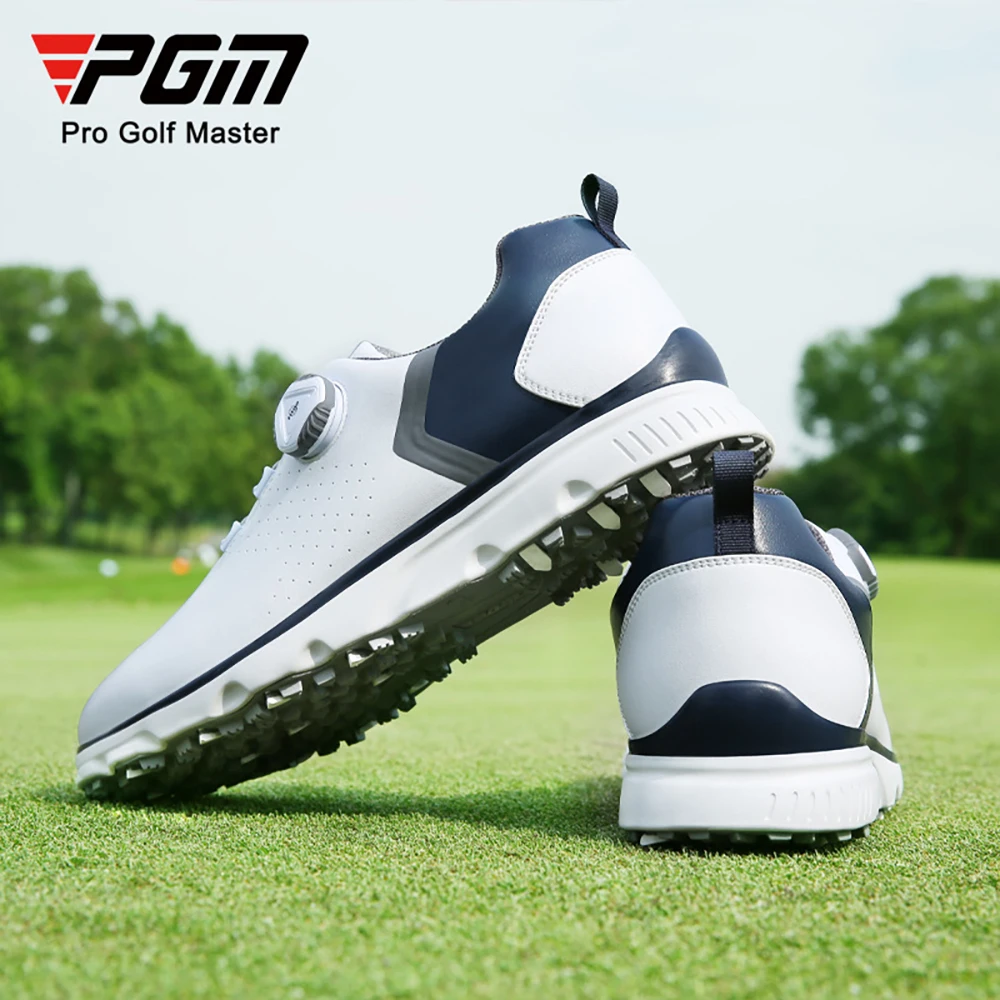 PGM Men Golf Shoes Knob Shoelaces Anti-side Slip Waterproof Men's Sports Shoes Sneakers Comfortable Walking Golfing Footwear