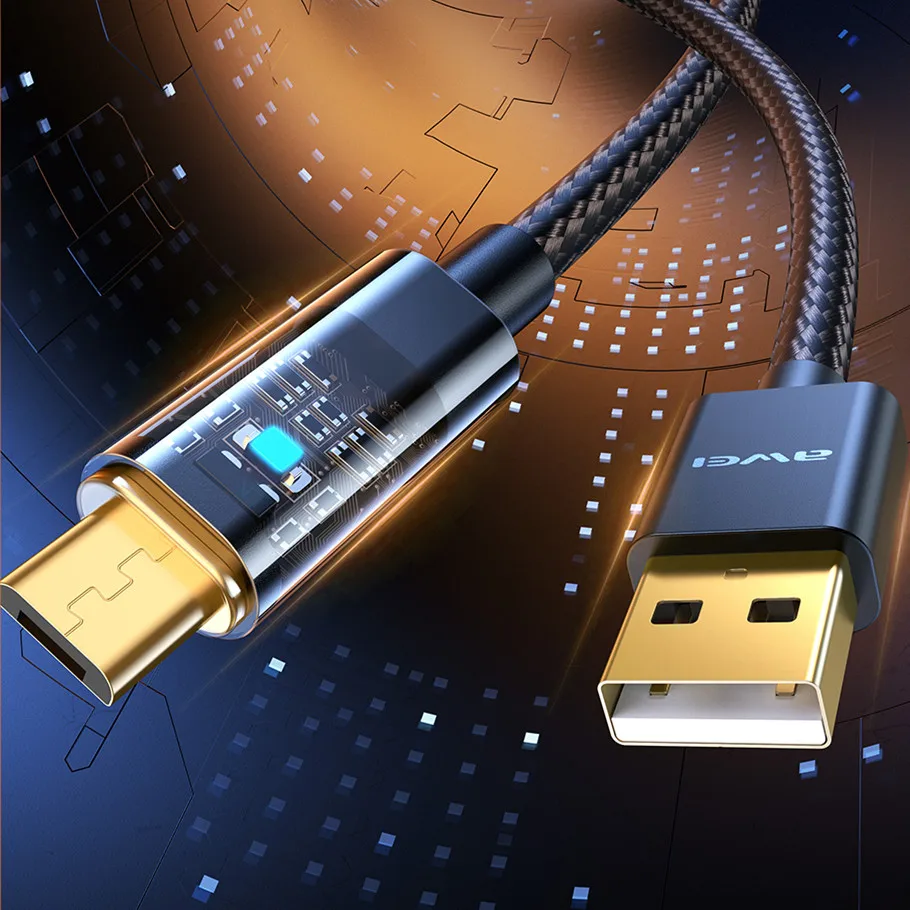 Awei Brands Micro USB Cable Fast Charging Data Cable for Samsung S7 Xiaomi Redmi Note 5Pro Android Mobile Phone MicroUSB Charger