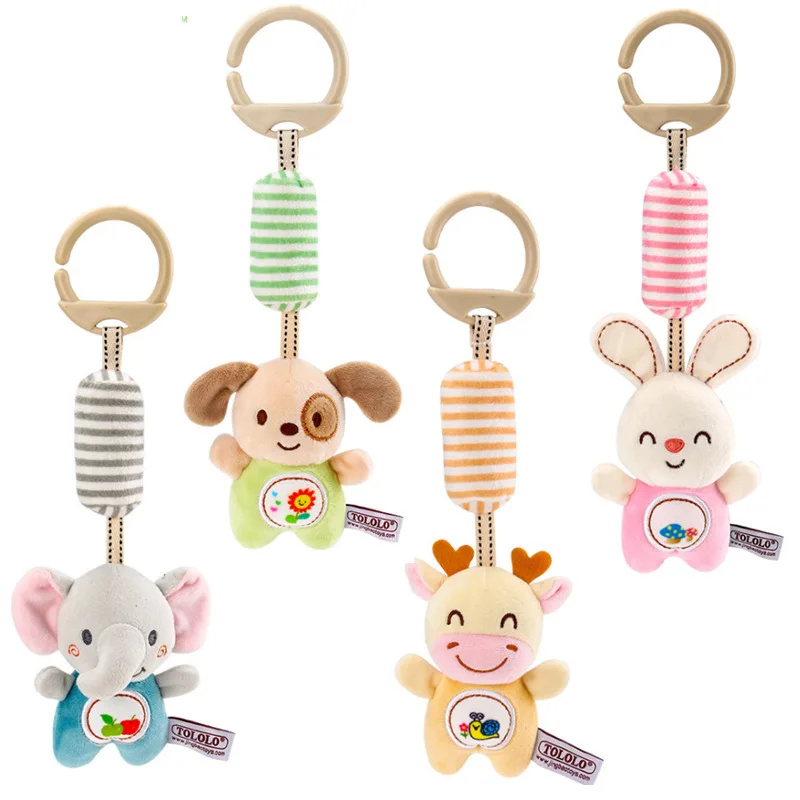 

Baby Stroller Hanging Rattles 0-12Months Infant Rings Plush BB Rattle Toys Early Education Hand Bell Animal Toddler Bed Dolls