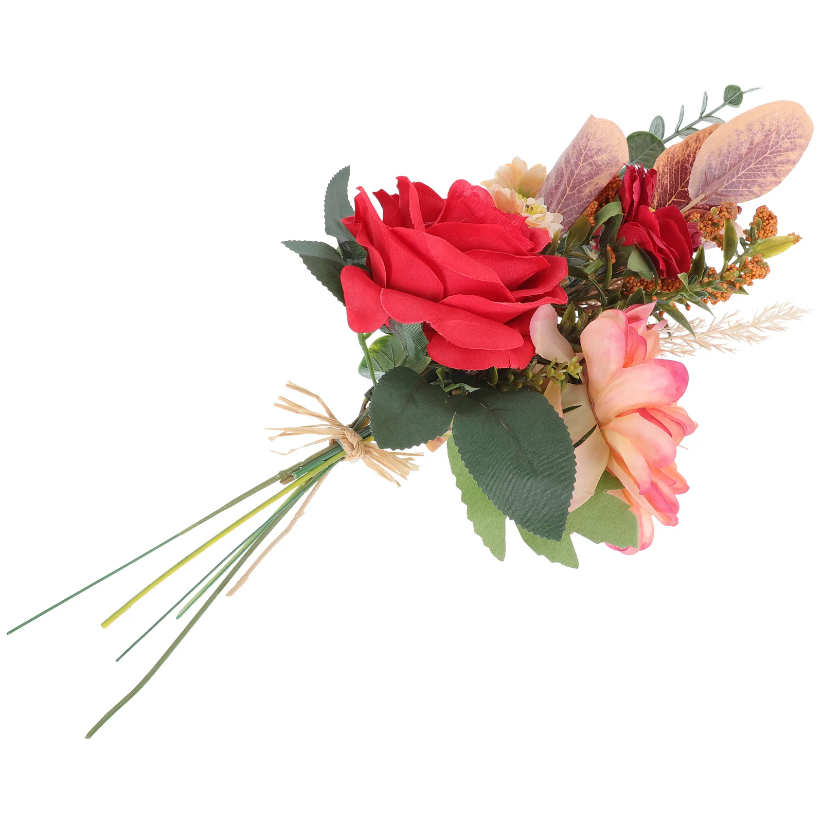

Bouquet Flowers Fake Ofdecor Artificial Flower Decoration Bride Faux Rose False Lifelike
