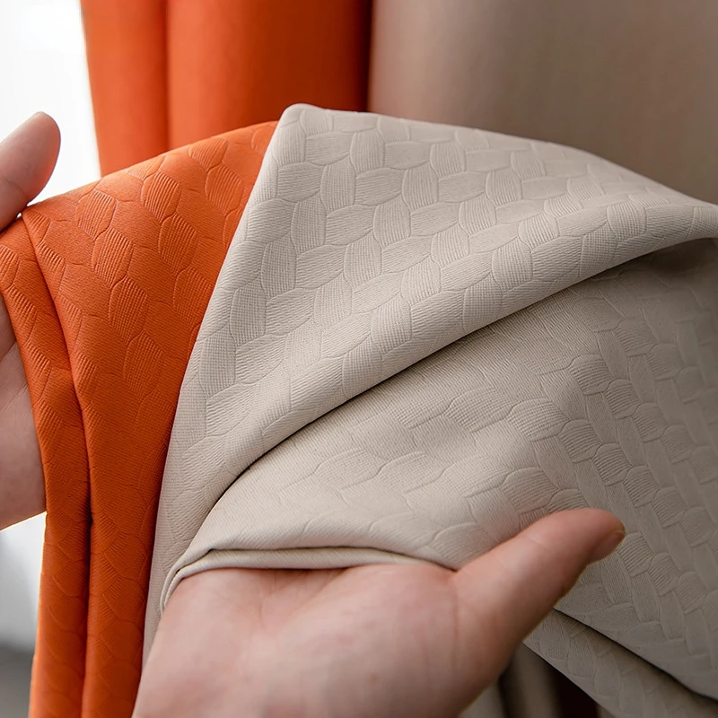 Французские шторы «Blackout Luxury» для гостиной, спальни, элегантное украшение окон, дверей и кухни, с оранжевыми и бежевыми принтами и стежкой.