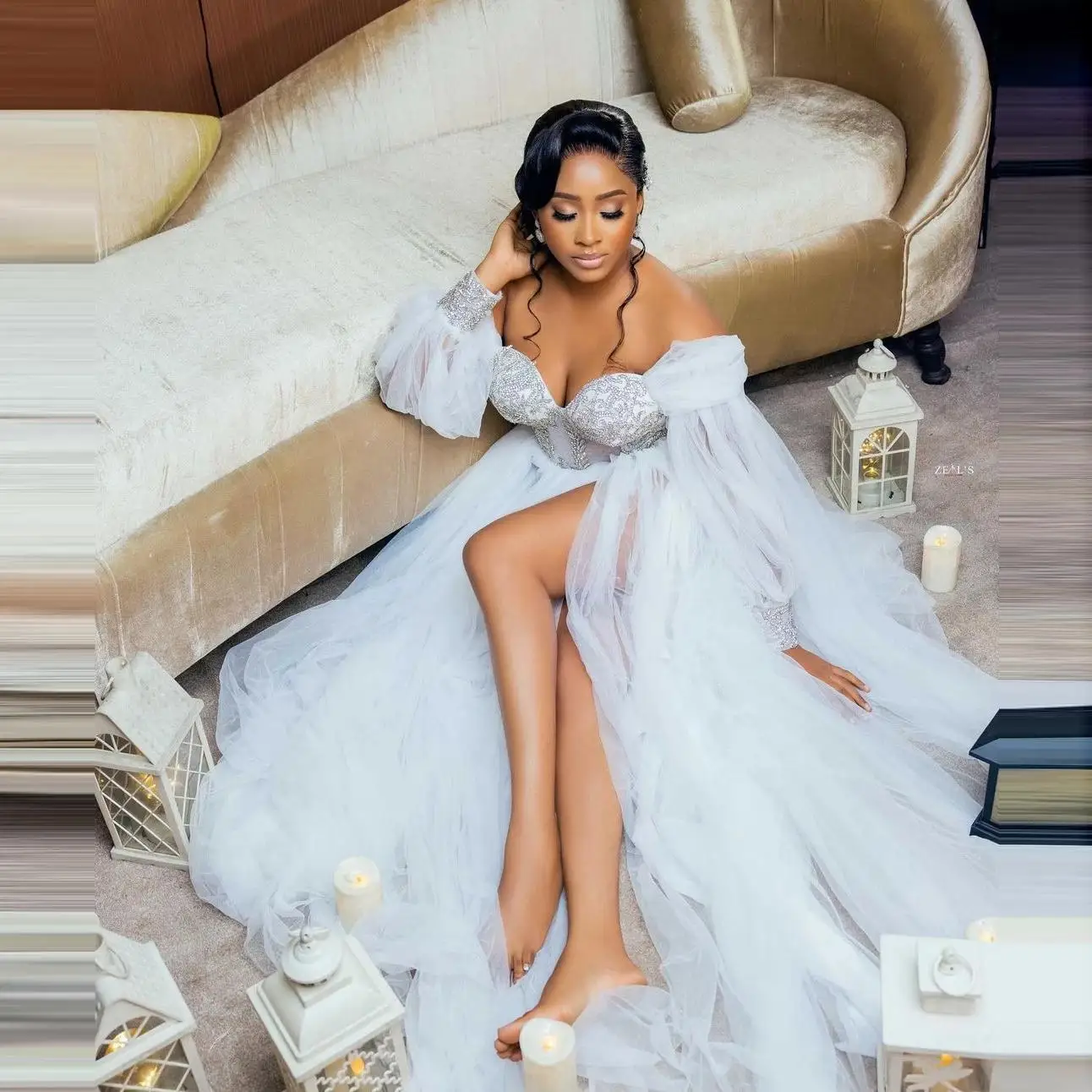 Африканское свадебное платье невесты со съемным кружевом русалка с длинным