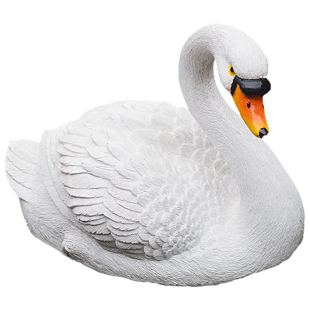 

Floating Swan Statue Decorations Home House Artificial Pond Realistic Ornament Resin Garden Animal Decorative Outdoor